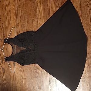 Lulu's Black lace skater dress, size small